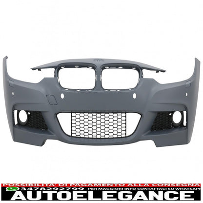 front bumper suitable for bmw 3 series f30 f31 (2011-2019) m-technik design without fog lights