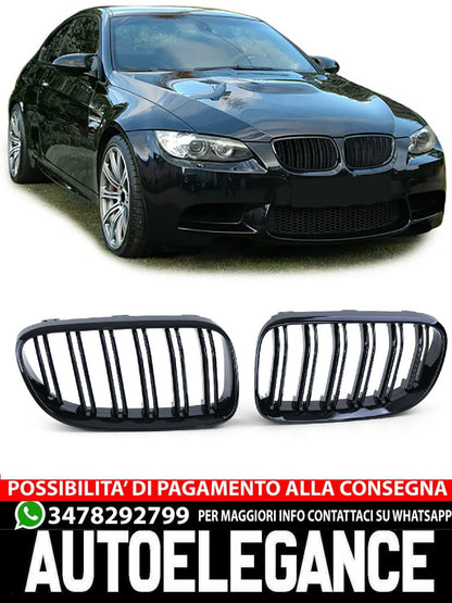 Griglia del radiatore sportiva doppia barra lucida per prestazioni compatibile per BMW Serie 3 E92 E93 10-13