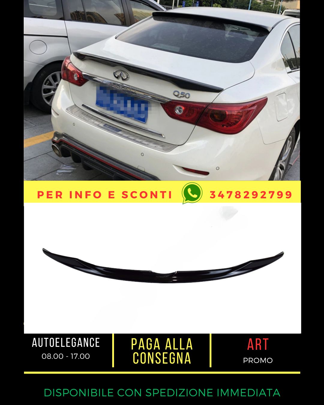 ✨SPOILER nero lucido ADATTO PER Infiniti Q50 2013+✨