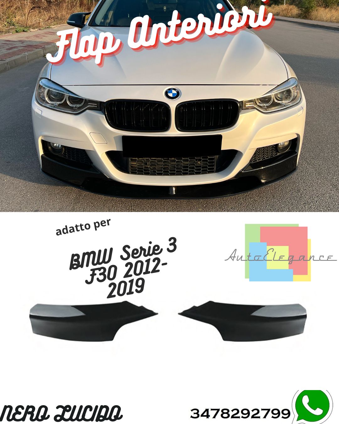 Front Flaps BMW 3 Series F30 2012-2019 M-Pack With TÜV ABE 