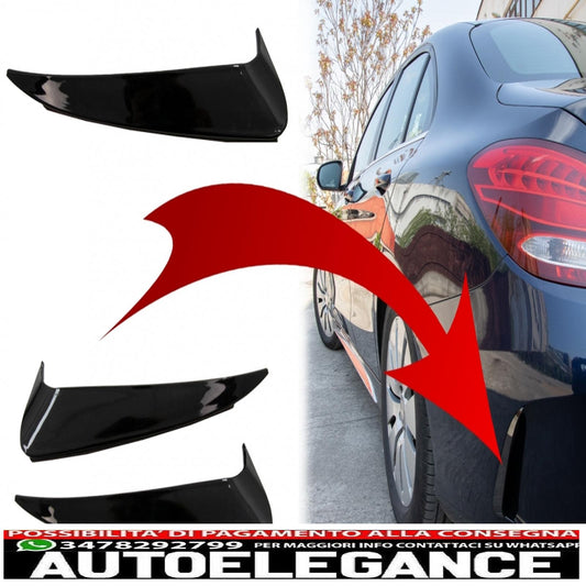 Alette paraurti posteriori alette laterali flic adatte per mercedes classe c w205 (2014-2020) pianoforte nero AUTOELEGANCERICAMBI