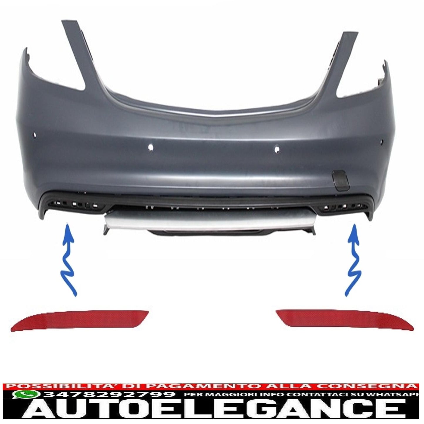 Catarifrangente paraurti posteriore adatto per mercedes classe s w222 gle w166 c292 glc 63 x253 c217 design AUTOELEGANCERICAMBI