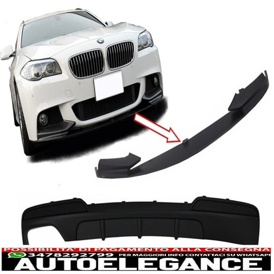 pacchetto diffusore d'aria e spoiler paraurti anteriore adatto per BMW F10 F11 Serie 5 (2011-2017) design M-Performance