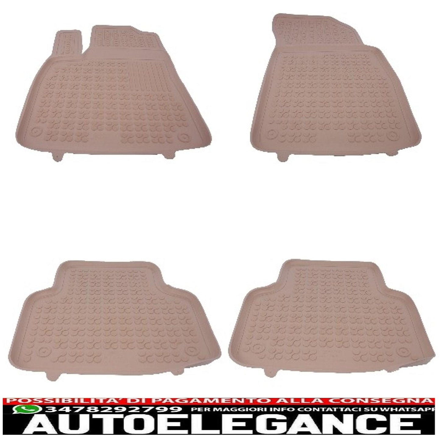 Beige rubber mat suitable for audi q7 4m (2015-) q8 (2018-)