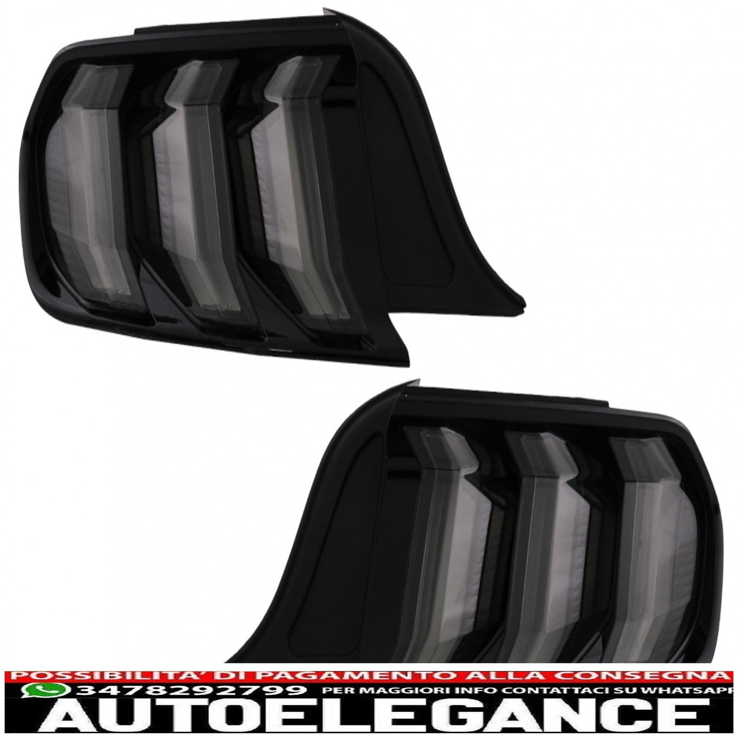 fanali posteriori full led adatti per ford mustang vi s550 (2015-2019) fumé con indicatori di direzione sequenziali dinamici