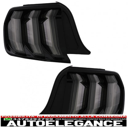 fanali posteriori full led adatti per ford mustang vi s550 (2015-2019) fumé con indicatori di direzione sequenziali dinamici