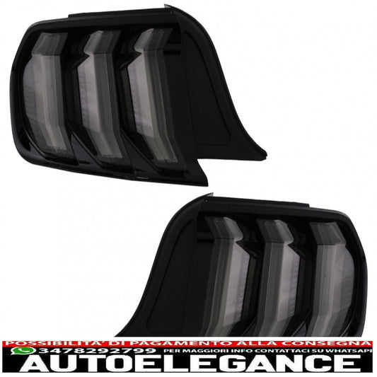 fanali posteriori full led adatti per ford mustang vi s550 (2015-2019) fumé con indicatori di direzione sequenziali dinamici