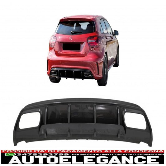 Rear bumper valance diffuser suitable for mercedes w176 a-class (2013-2018) a45 restyling design carbon look