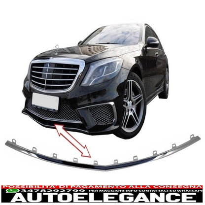 Front bumper center spoiler lip suitable for mercedes w222 s class (2013-2017) s65 design 