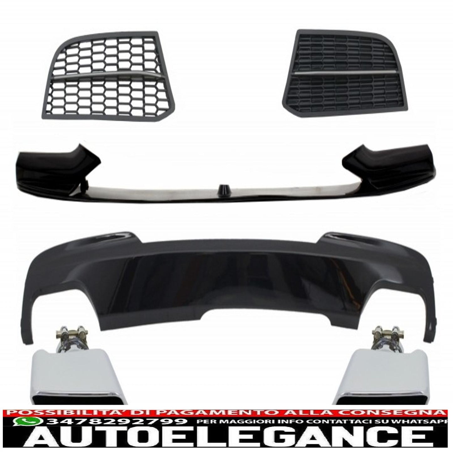 kit di conversione spoiler e diffusore d'aria bmw serie 5 f10 f11 berlina touring (2010-2017) adatto per m-technik a m-performance sport m550 design