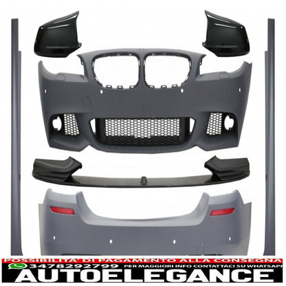 body kit with spoiler and mirror covers suitable for bmw 5 series f10 non lci (2011-2014) m design carbon