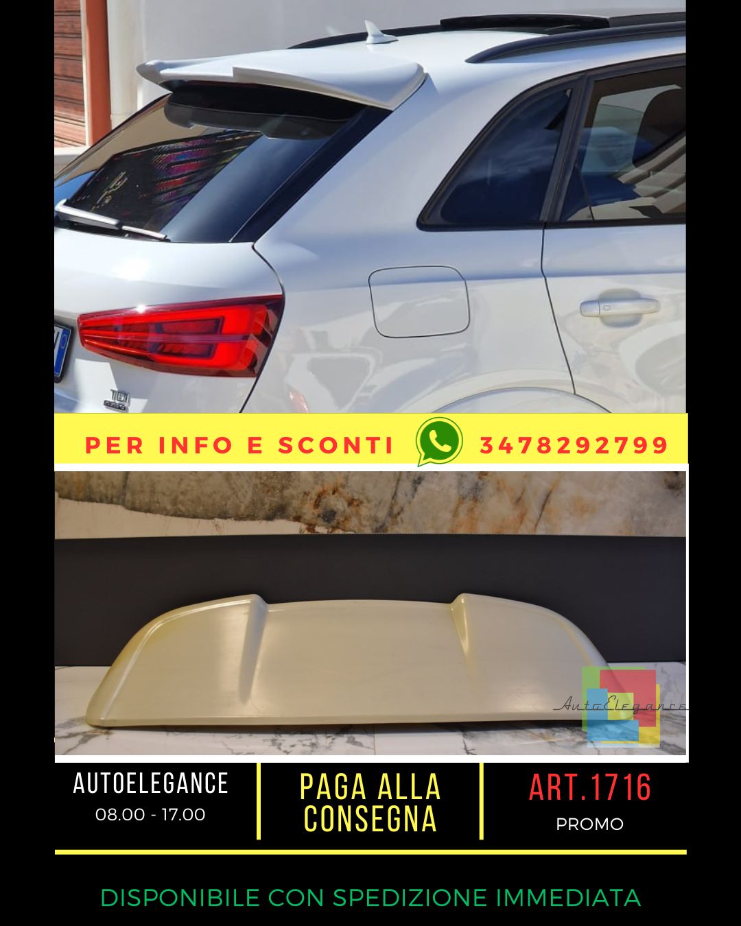 ⭐1716 SPOILER Q3 8U 2011-2018 LOOK RSQ3 RS GREZZO⭐
