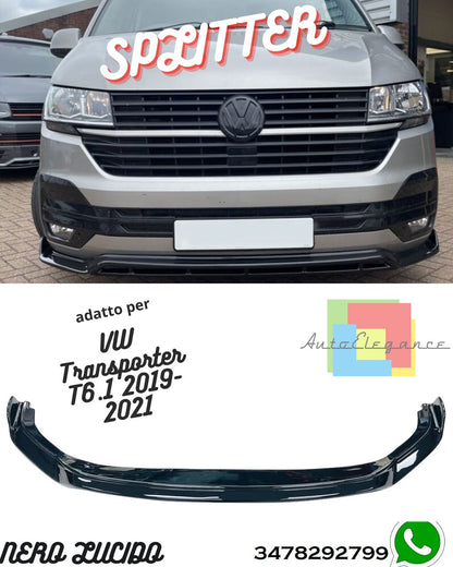 Splitter Anteriore VOLKSWAGEN Transporter T6.1 2019-2021 Versione 3 Con ABE TÜV