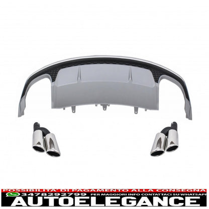 diffusore d'aria per paraurti posteriore con terminali di scarico adatto per audi a7 4g facelift (2015-2018) solo design s7 paraurti s line