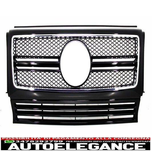 griglia anteriore adatta per mercedes classe g w463 (1990-2012) g65 design pianoforte cornice cromata nera