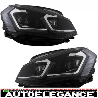 fari a LED look bi-xeno adatti per vw golf 7.5 vii restyling (2017-up) con luci di svolta dinamiche sequenziali