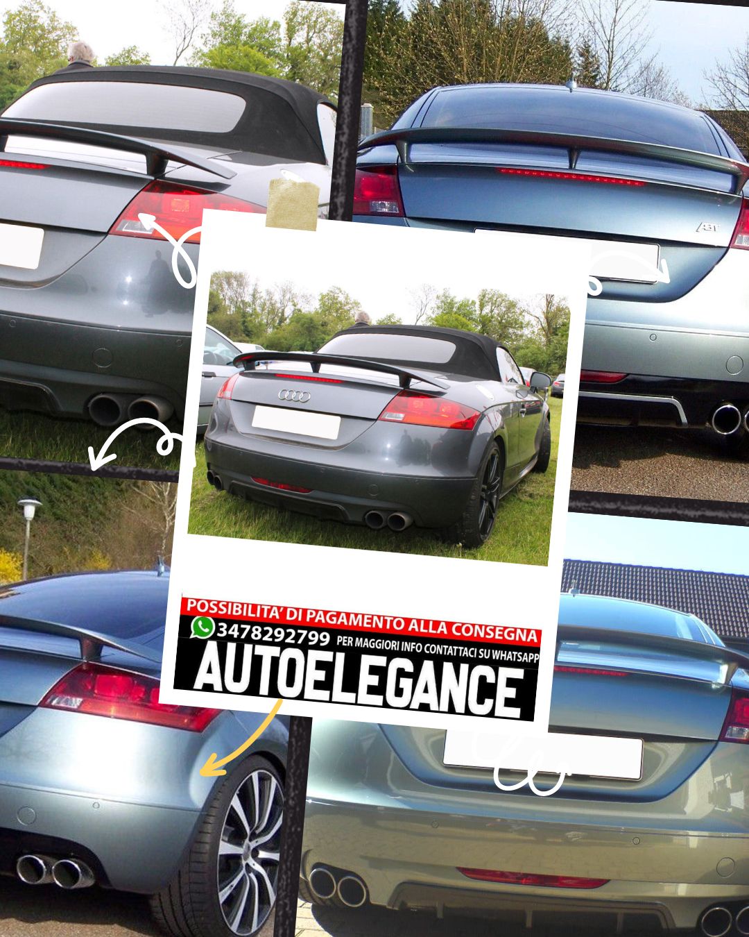 PARAURTI POSTERIORE / DIFFUSORE / SPLITTER adatto per AUDI TT 8J SPOILER