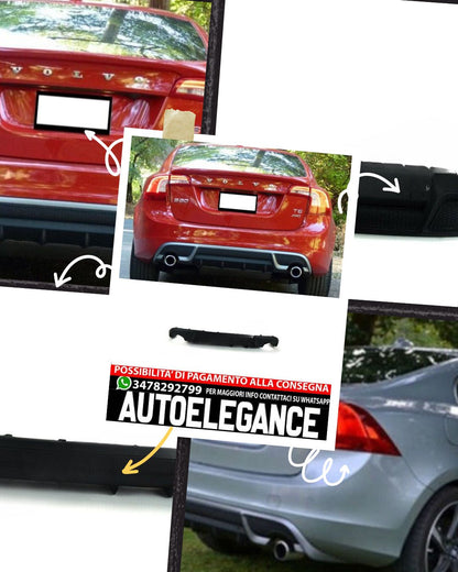 DIFFUSORE PARAURTI POSTERIORE per VOLVO S60 V60 2010-2018