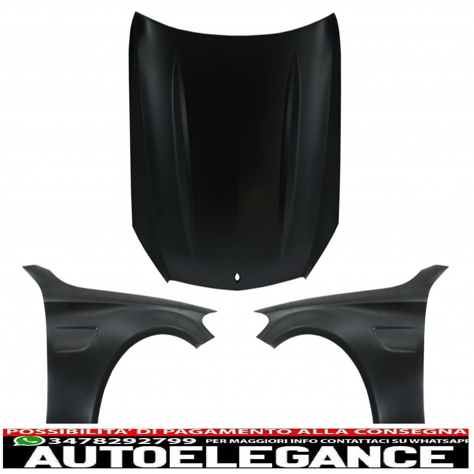 Cofano cofano anteriore con parafanghi anteriori adatto a mercedes classe c w205 s205 c205 a205 (2014-2020) design c63 AUTOELEGANCERICAMBI