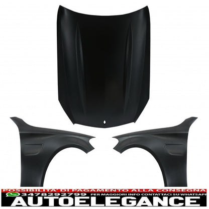Cofano cofano anteriore con parafanghi anteriori adatto a mercedes classe c w205 s205 c205 a205 (2014-2020) design c63 AUTOELEGANCERICAMBI