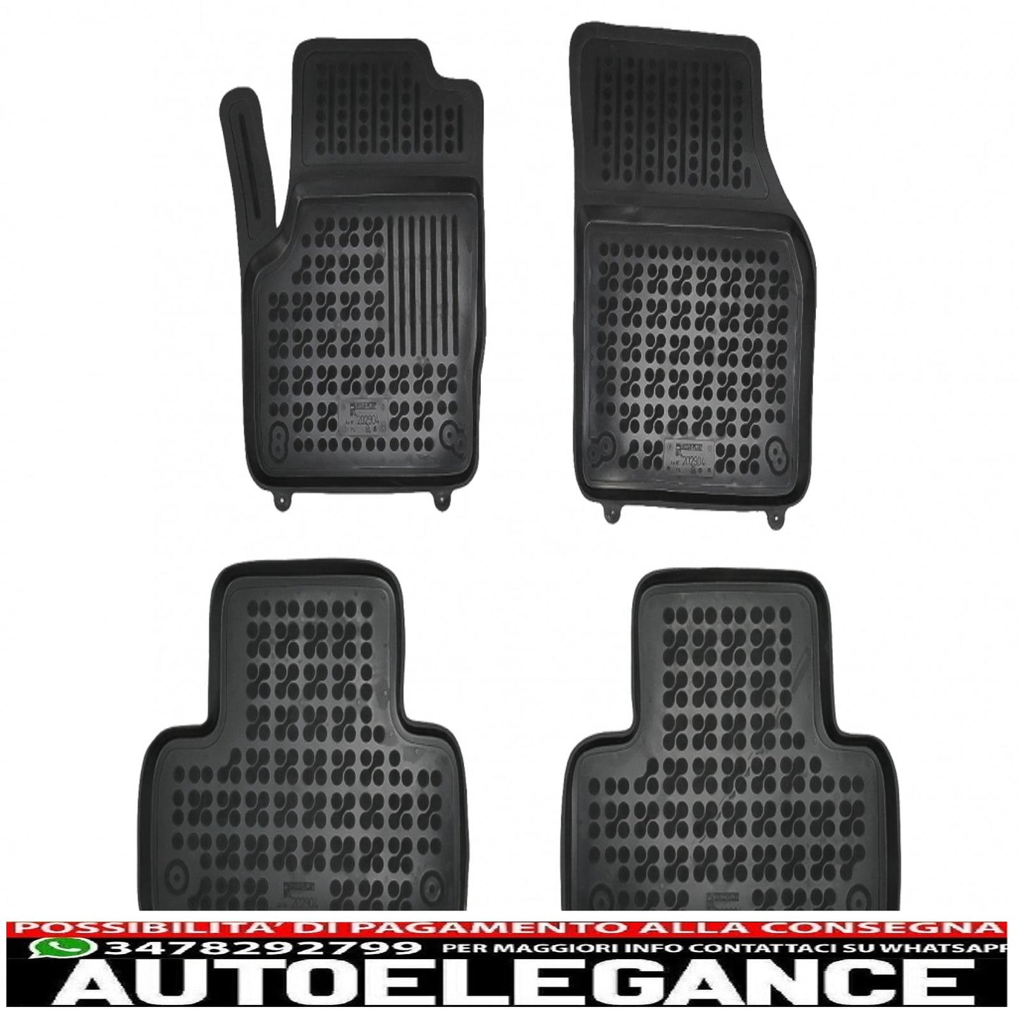 Black rubber mats suitable for Land Rover Range Rover Evoque i L538 (2011-2014) L538 Facelift (2014-2018)