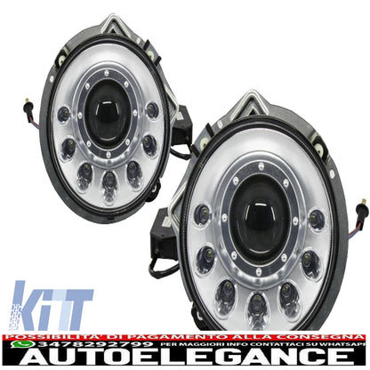 adatto per mercedes w463 classe g 1989-2012 fari led neri bi-xeno look m-design cromati AUTOELEGANCERICAMBI