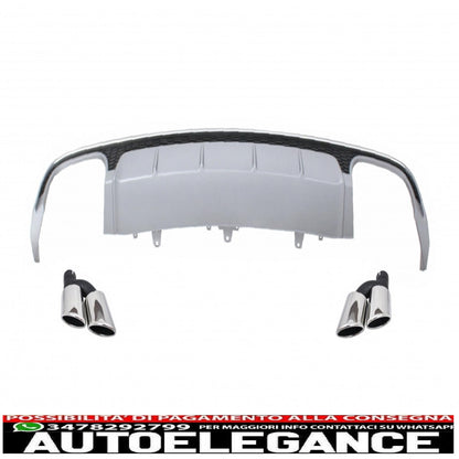 Diffusore mantovana per paraurti posteriore con terminali di scarico adatto per audi a6 4g facelift (2015-2018) berlina limousine s6 design