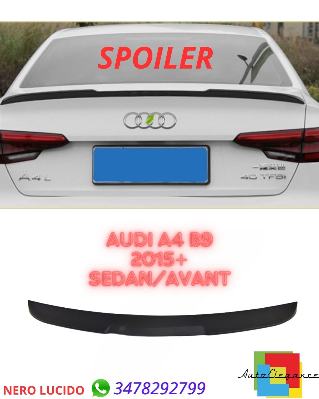 ✨SPOILER SUITABLE FOR Audi A4 B9 2015+ Sedan✨ 