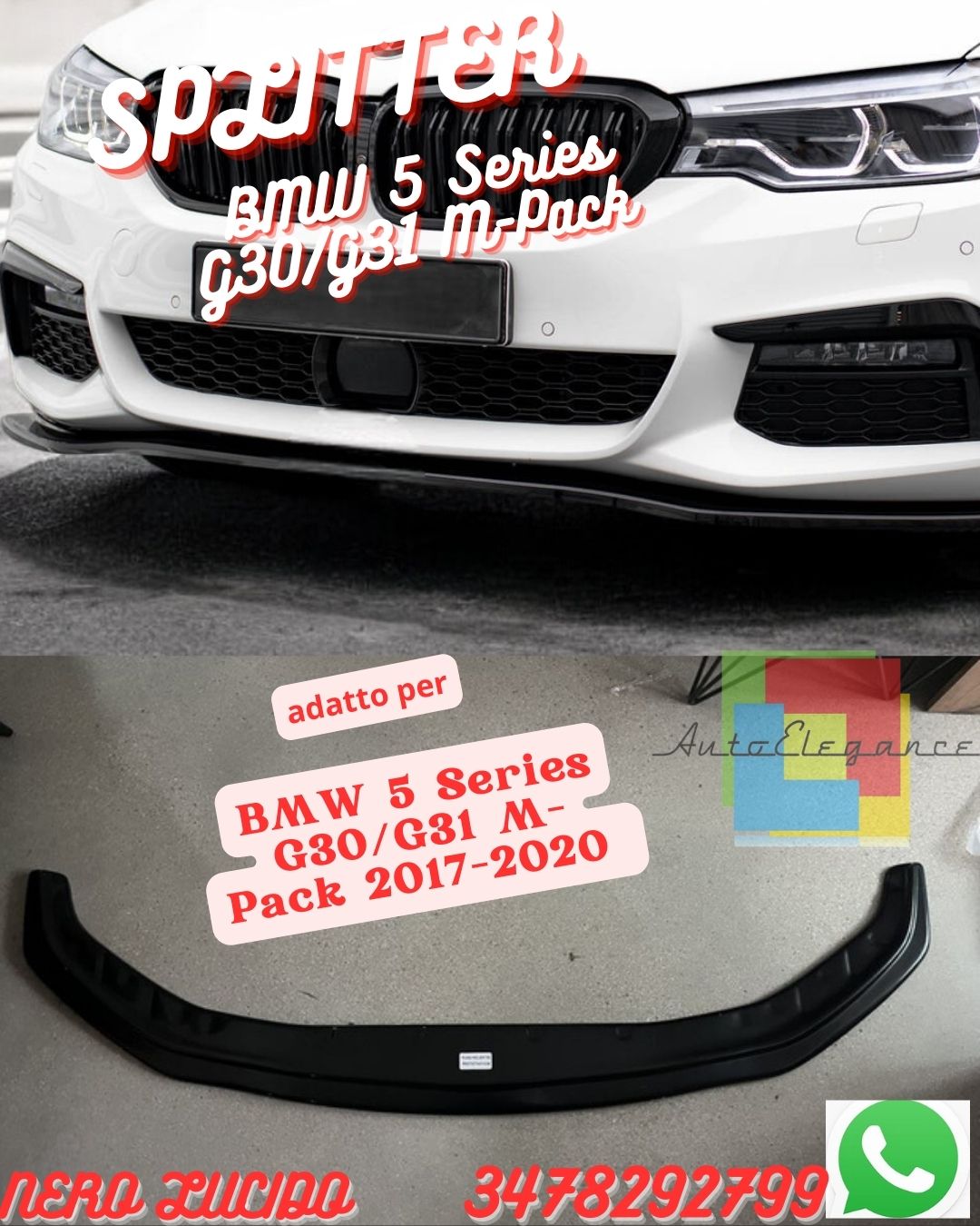 SPLITTER ADATTO PER BMW 5 Series G30/G31 M-Pack 2017-2020