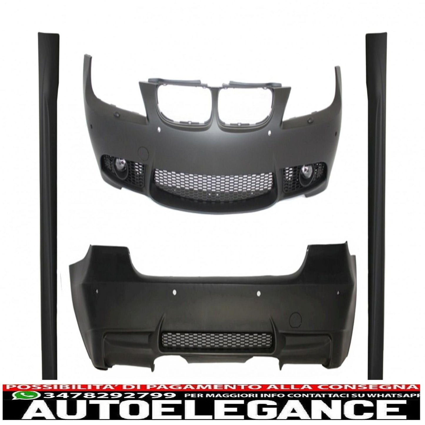 complete body kit with fog lights pdc suitable for bmw 3 series e90 lci facelift (2008-2011) m3 design 