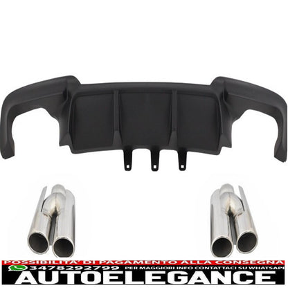 diffusore d'aria a doppia uscita adatto per bmw serie 5 f10 f11 (2011-2017) m design sportivo con terminali di scarico
