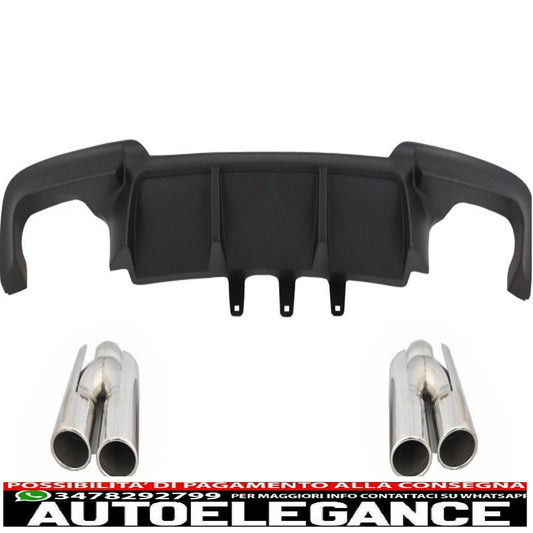 diffusore d'aria a doppia uscita adatto per bmw serie 5 f10 f11 (2011-2017) m design sportivo con terminali di scarico