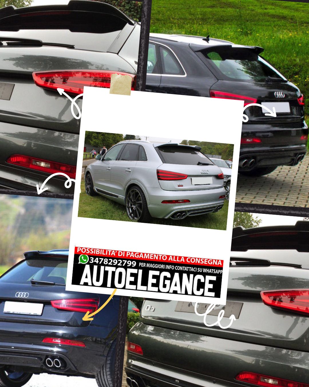 SPOILER ALETTONE POSTERIORE adatto per  AUDI Q3 8U ( 2011-2018 )