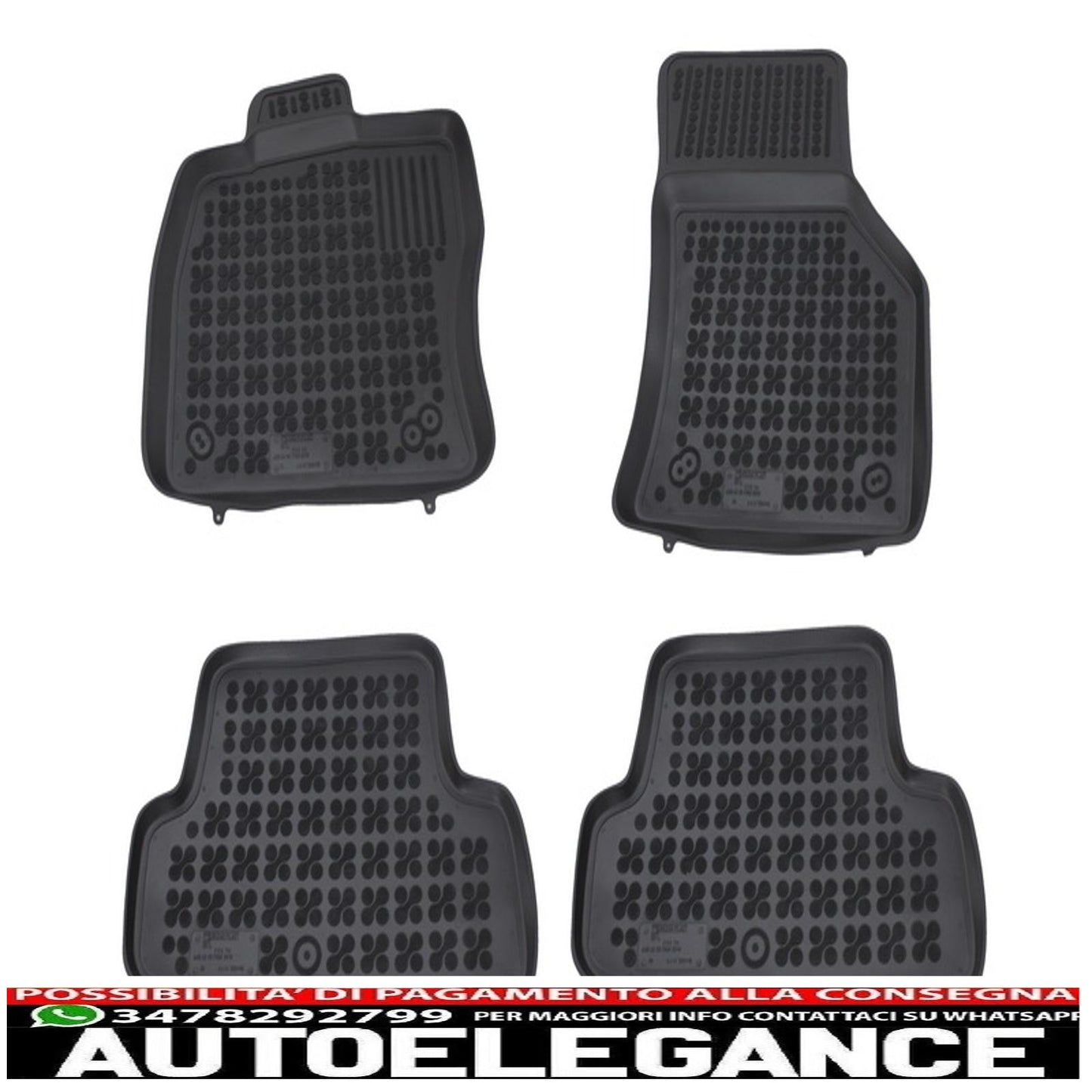 Black rubber mat suitable for audi a3 8v hatchback (2012-2020)