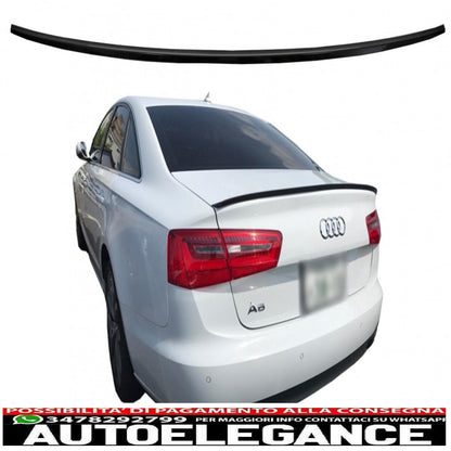 trunk spoiler suitable for audi a6 c7 4g 4 doors (2011-2018) piano black