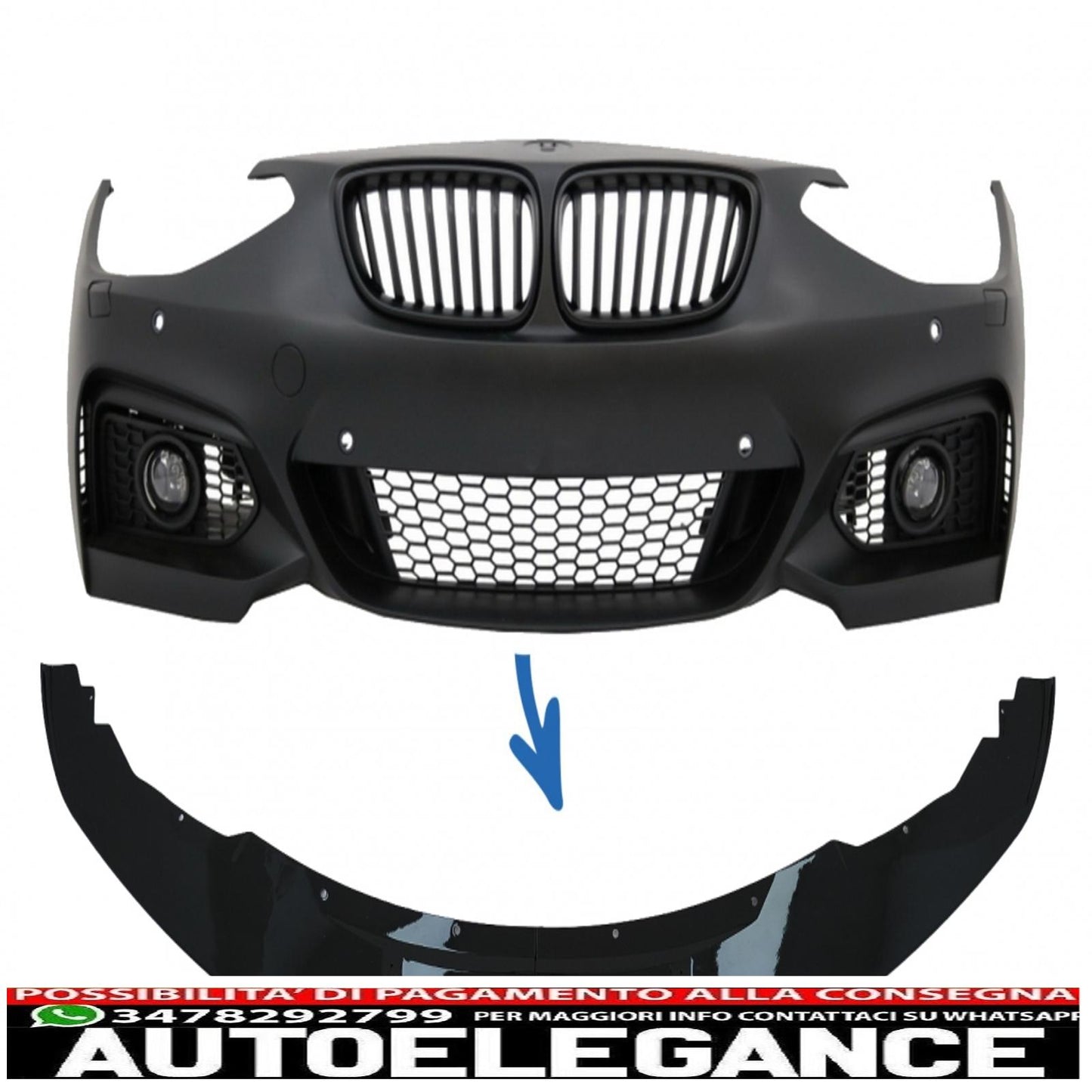 Front Bumper Spoiler Fit For BMW 1 Series F20 F21 (2011-2014) 2 Series F22 F23 (2014 onwards) M Sport M-Performance Design