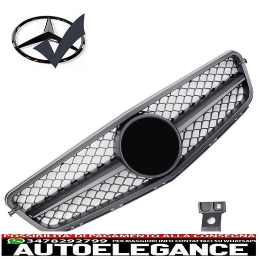 Griglia del radiatore sportiva per Mercedes W204 S204 nero opaco