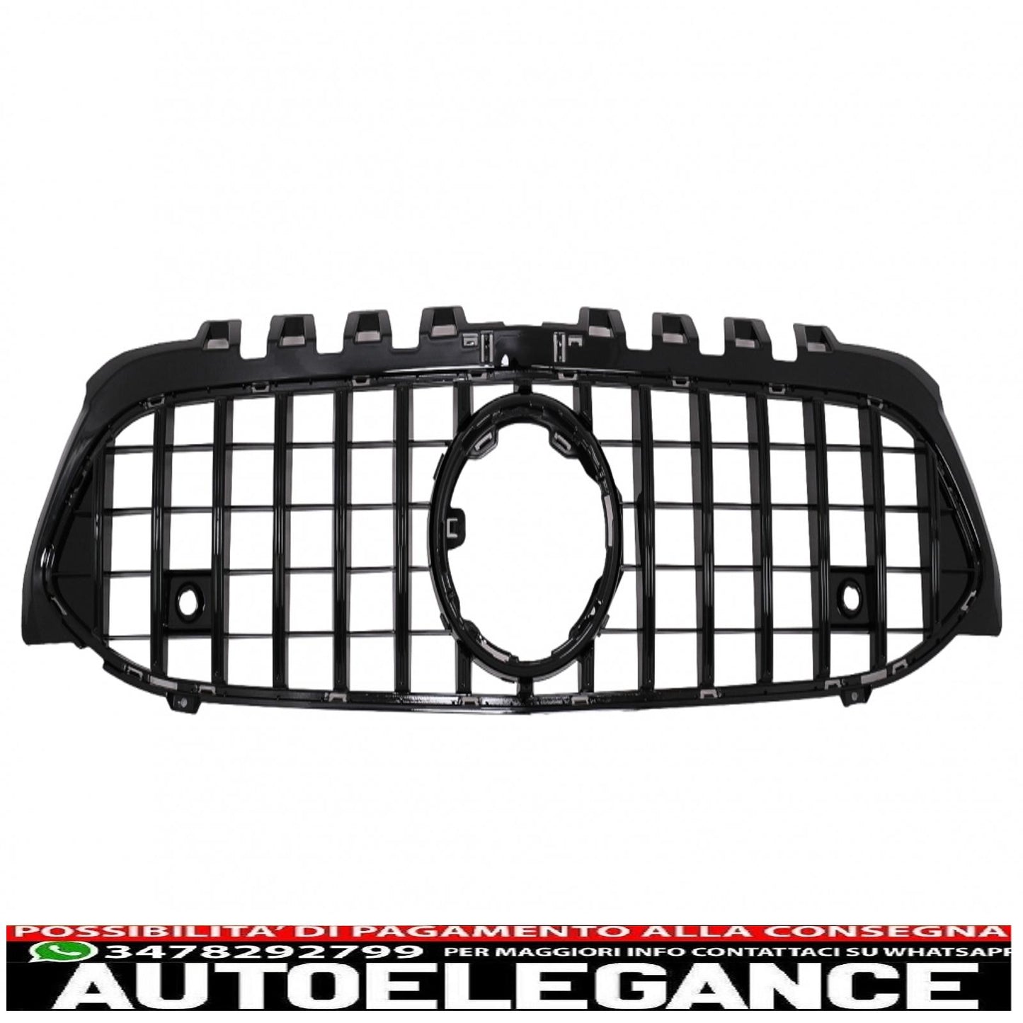 central grille suitable for mercedes a-class w177 hatchback v177 sedan (04.2018-up) gt-r design panamericana black