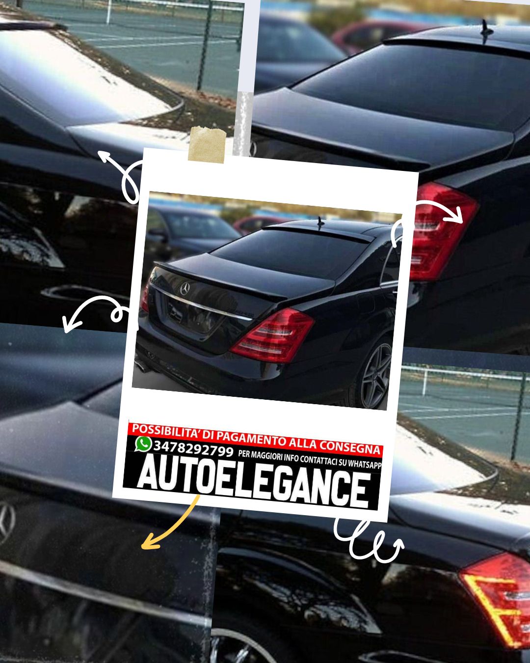 WINDOW SPOILER suitable for Mercedes S class W221 2005-2013