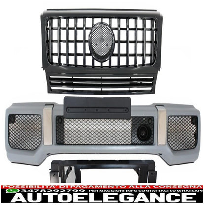 Front bumper with grille suitable for mercedes g-class w463 (1989-2017) g65 g63 gt-r panamericana design