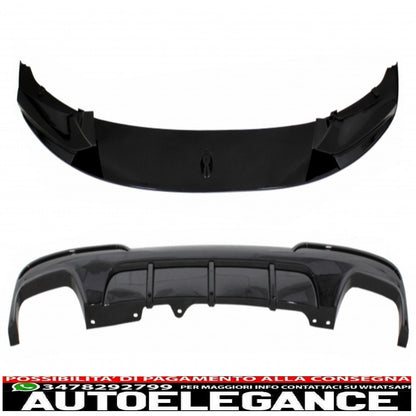 Labbro spoiler paraurti anteriore adatto per BMW Serie 5 F10 F11 (2011-2017) con diffusore d'aria a doppia uscita M-Performance Piano Black