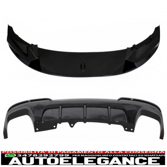 Labbro spoiler paraurti anteriore adatto per BMW Serie 5 F10 F11 (2011-2017) con diffusore d'aria a doppia uscita M-Performance Piano Black