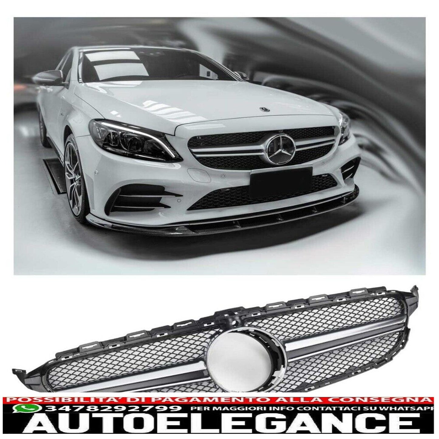Sports Radiator Grille for Mercedes W205 2014-2018 360°