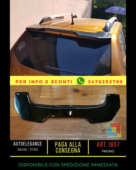 🔥1657 SPOILER TETTO PER DACIA DUSTER 2 18-21 LOOK SAFARI NERO LUCIDO 🔥