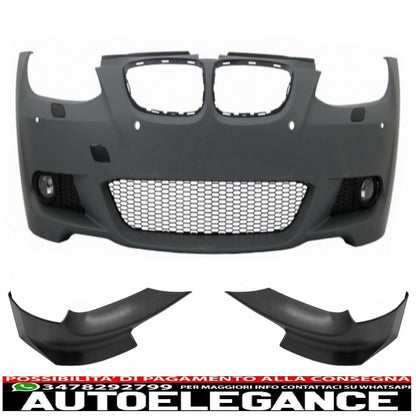 front bumper suitable for bmw 3 series e92 e93 (2006-2009) with bumper splitter spoiler non-lci coupe cabrio m-technik look