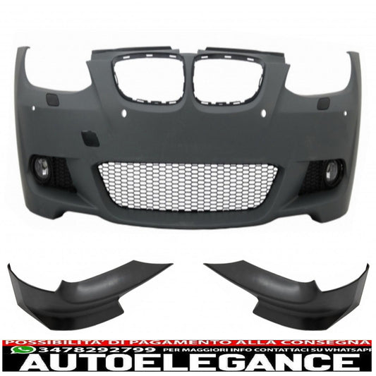 front bumper suitable for bmw 3 series e92 e93 (2006-2009) with bumper splitter spoiler non-lci coupe cabrio m-technik look