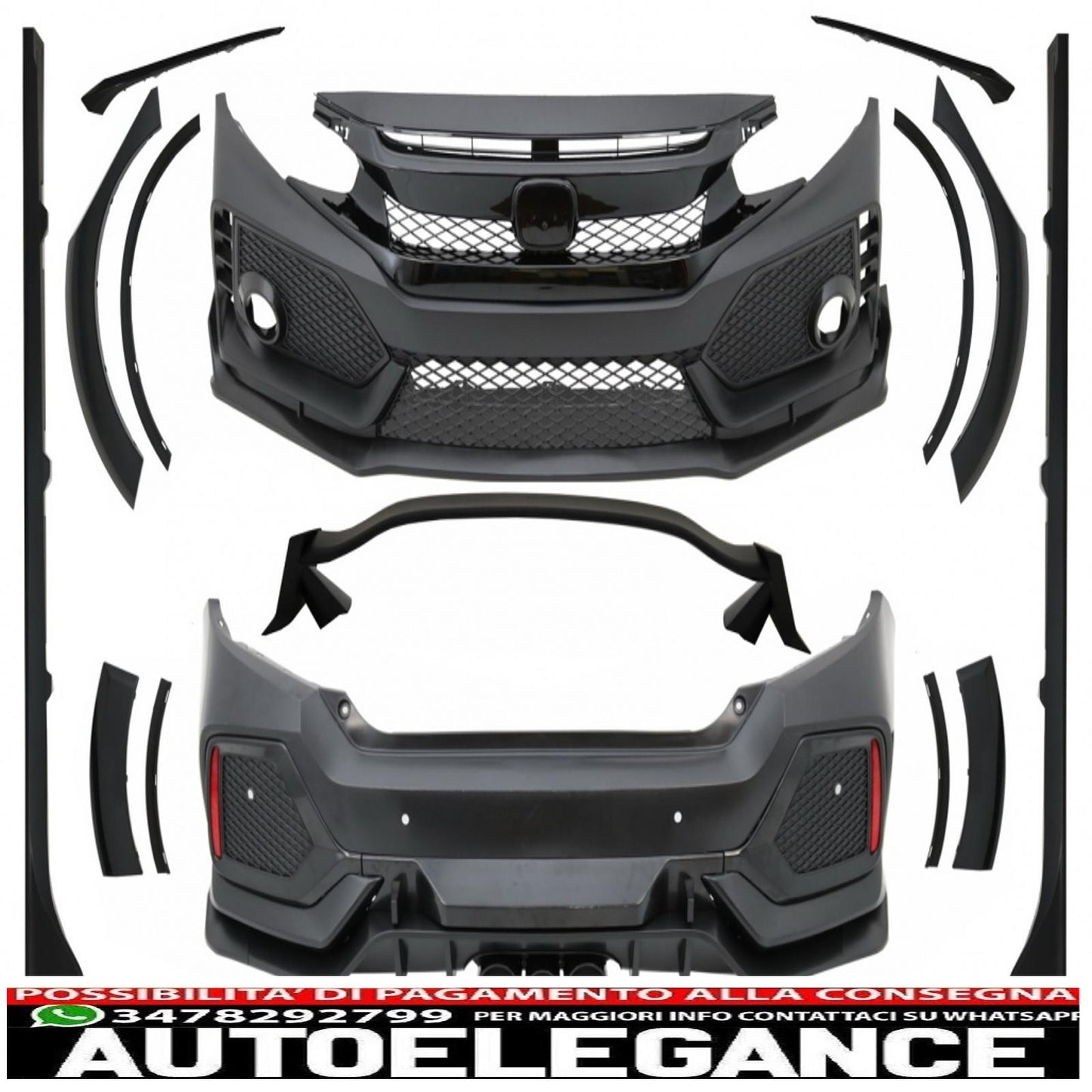 body kit suitable for honda civic mk10 fc fk (2016-up) sedan type r-design 