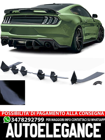 Diffusore posteriore sportivo CUP approccio nero lucido aftermarket compatibile con Ford Mustang GT MK6 dal 14
