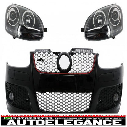 Paraurti anteriore adatto per vw golf v 5 mk5 (2003-2007) design gti con fari allo xeno