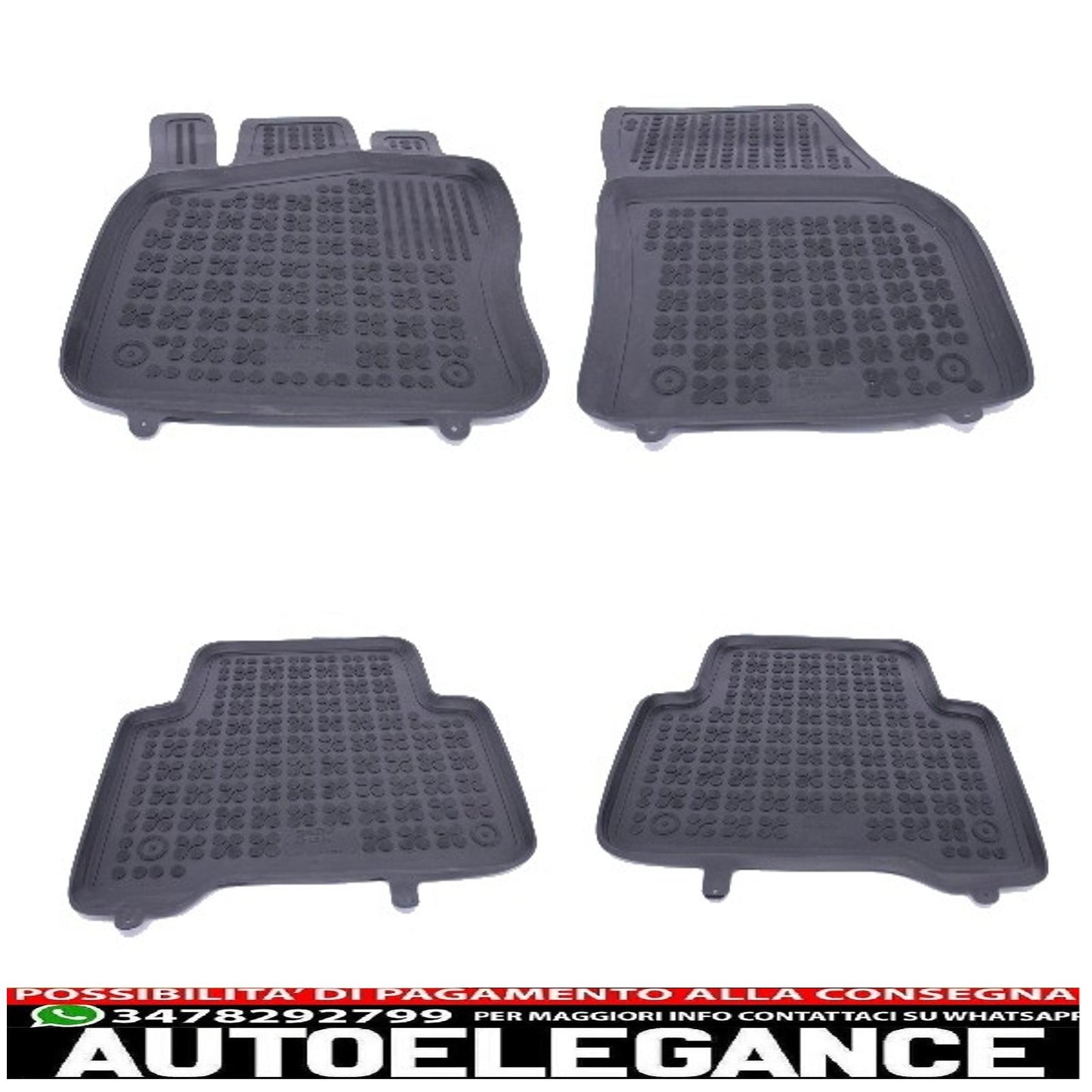 Black rubber mat suitable for VW Tiguan II 2015+
